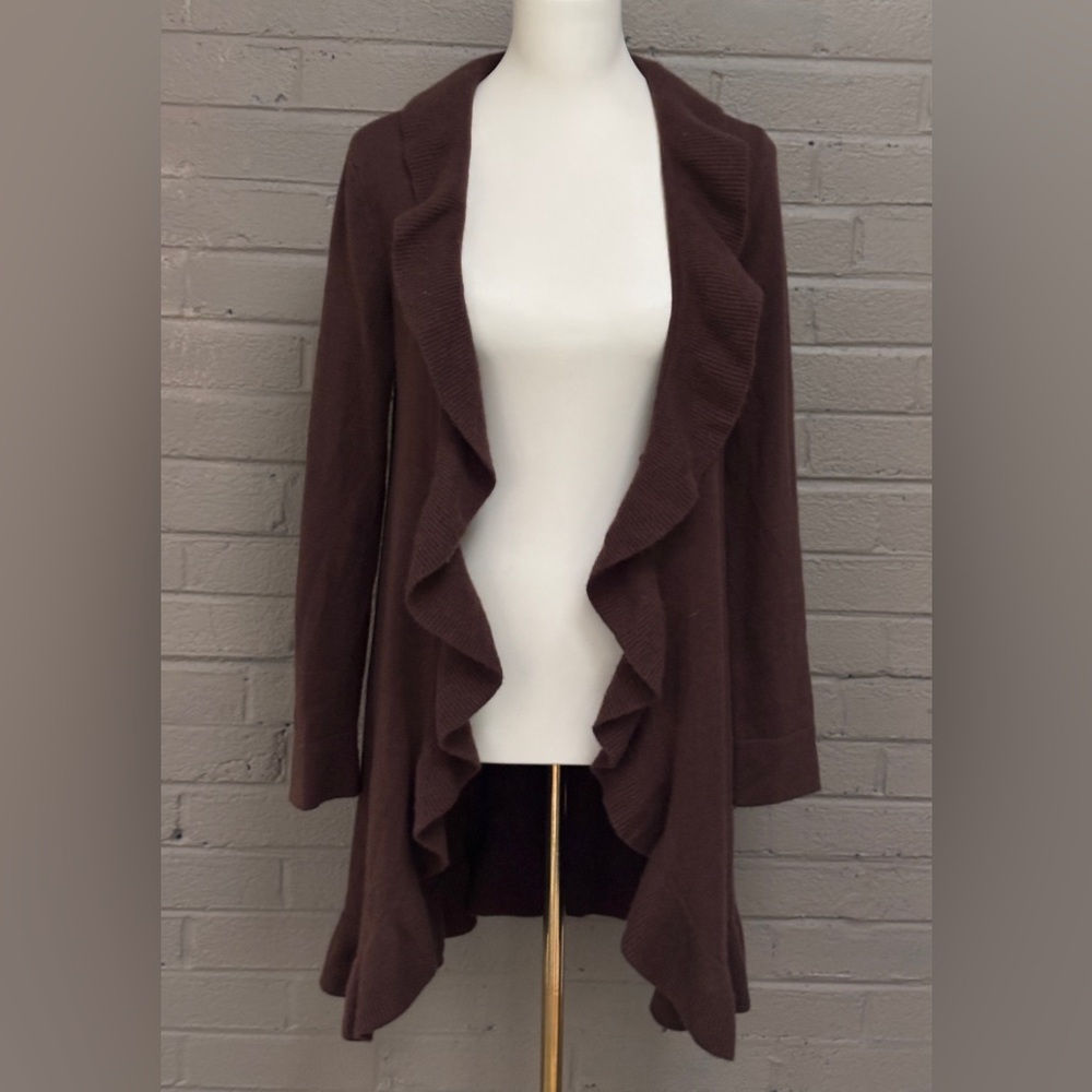 Lilly Pulitzer Cashmere Brown Ruffled Sweater - Picture 7 of 11